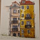 Random House in Portugal. Een project van  Architecturale illustratie,  Tekening,  Illustratie met inkt, Sketchbook y  Schetsen van kahina_olafsson - 17.09.2025