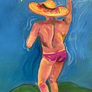 The Sunburn & Dance. Een project van  Olieverfschilderij van jollyscooterlisbon - 18.09.2025