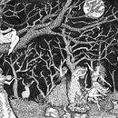 Dryades fêtant la pleine lune. Un proyecto de Dibujo artístico, Dibujo e Ilustración con tinta de p_m_guinchard - 20.09.2025