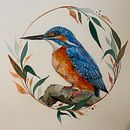 Eisvogel - Absclussprojekt. Un progetto di Illustrazione botanica, Pittura decorativa, Illustrazione tradizionale, Illustrazione naturalistica, Pittura e Pittura ad acquerello di mabienchen - 20.09.2025