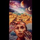The Soft Resistance of the Cyber Seer/La Suave Resistencia de una Vidente Cibernética. Un proyecto de Ilustración digital, Diseño gráfico, Diseño de personajes, Narrativa, Stor, telling, Creatividad, Redes Sociales, Diseño digital, Escritura creativa, Instagram, Collage y Diseño mobile de Charito Guillermo - 21.09.2025
