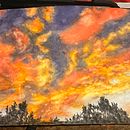 Ciel diurne et coucher de soleil à l'aquarelle . % p_m_guinchard tarafından hazırlanan Güzel sanatlar, Tablo, Eskiz defteri, Sulubo, Ve a Resim projesi - 09.23.2025