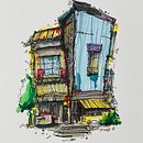 House, flowers and Albert ;) . Ilustrasi Arsitektur, Menggambar, Ilustrasi Tinta, Buku sketsa, Dan Membuat sketsa proyek oleh ilanibox - 09.27.2025