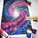 Galáxia em aquarela. Un proyecto de Paisajismo, Pintura, Dibujo y Pintura a la acuarela de Lápis Colado - 27.09.2025