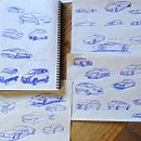the cars I drew during the course. Een project van  Ontwerp, Industrieel ontwerp, Productontwerp y  Schetsen van Christian Padovani - 28.09.2025