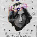 'Imagine' van John Lennon. Een project van Digitale illustratie, Traditionele illustratie y  Tekening van Bharati Das - 29.09.2025