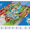 Mapa Camping Resort. Een project van  Tekening, Traditionele illustratie, Digitale illustratie,  Infographics,  Digitaal schilderij, Vectorillustratie y Grafisch ontwerp van Carlos Arturo Sellhorn Fuentes - 04.10.2025
