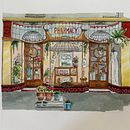 Old Pharmacy Watercolour Illustration. Een project van  Architecturale illustratie,  Tekening, Schilderij y Aquarelschilderen van danigonzini - 12.10.2025