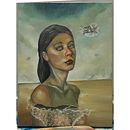 Mujer en mar seco . Arte plastice, Pictura, Pictură în ulei și Teoria culorilor de pelyrhp - 10.13.2025