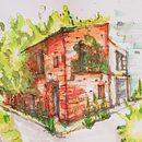 Sketch arquitectónico con marcadores . Projekt z dziedziny  R, sunek architektoniczn,  R, sunek,  R, sunek atramentem, Sketchbook i Sketching użytkownika Bruno Emulo - 16.10.2025