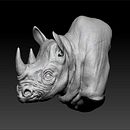 Rhino Bust. Un progetto di Modellazione 3D di Ollie Walsh - 16.10.2025