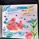 PEZ LIBRE. Esboçado, Criatividade, Desenho, Ilustração tradicional, Pintura em aquarela, e Sketchbook projeto de Jazmin Berenice Castelan Sanagustin - 16.10.2025