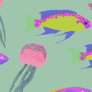 Se eu fosse um Peixinho ... Ein Projekt aus dem Bereich Design von Garderoben, Digitale Illustration, Modedesign, Traditionelle Illustration und Musterdesign von Daise Morais - 30.10.2025