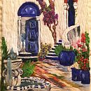 La pileta del patio azul. Een project van Ontwerp van accessoires,  Botanische illustratie, Borduurwerk, Naturalistische illustratie, Textielontwerp, Traditionele illustratie, T y pografie van Cecilia Astudillo - 31.10.2025