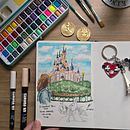 Ilustración de viaje: Disneyland  . % milagros concina tarafından hazırlanan Geleneksel illüstras, on, Mimari İllüstras, on, Sulubo, a Resim, Ve Eskiz defteri projesi - 11.02.2025
