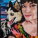 A Girl and Her Dog. Embroider, Punch Needle, and Textile Design project by Stephanie Peaden - 11.08.2025
