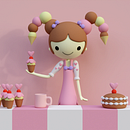Doceria Kawaii em 3D – Confeiteira no Blender. Un projet de Modélisation 3D de Andreia Duarte Bilenkij - 09.11.2025