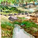 Paisaje natural . Projekt z dziedziny Malowanie akwarelą użytkownika dificilymas_1 - 15.11.2025