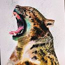 Roaring Leopard. Realistic Drawing, Traditional illustration, Naturalistic Illustration, and Watercolor Painting project by nirshemmer - 11.19.2025