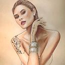 Femme tatouée au pastel et crayon de couleur. Projekt z dziedziny Trad, c, jna ilustracja,  R, sunek, R, sunek ołówkiem, Portret, R, sunek realist, czn,  R, sunek art, st i czn użytkownika Corine - 20.11.2025