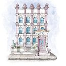 Expressive Architectural Sketching - NY inspired town-home. Een project van  Architecturale illustratie,  Tekening,  Illustratie met inkt, Sketchbook y  Schetsen van Gosia Kieliszek - 24.11.2025