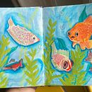 Poisson coloré  Ein Projekt aus dem Bereich Skizzenentwurf, Kreativität, Zeichnung, Traditionelle Illustration, Aquarellmalerei und Sketchbook von Cussey Mélanie - 24.11.2025