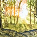 Acuarela de bosque, tonos verdes con reflejo de sol. Un projet de Peinture , et Aquarelle de Angelica Barrera - 24.11.2025