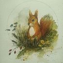Squirrel for a little boy  . Pictură în acuarelă de Aga - 11.26.2025