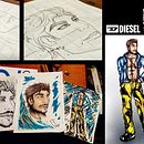 Disegual e Diesel. Un projet de Esquisse , Dessin numérique, St, lisme, Illustration traditionnelle et Illustration de mode de Cristian Pakers - 01.12.2025