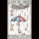 It's raining cats and dogs/ It's raining cats and dogs. Traditional illustration, Drawing, Ink Illustration, Children's Illustration, Watercolor Painting, Pencil Drawing, and Colored Pencil Drawing project by yogameditationbretagne - 12.20.2025