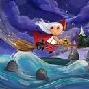 Red witch . Projekt z dziedziny Ilustracje dla dzieci, Ilustracja c, frowa, Malarstwo c, frowe i Książka obrazkowa użytkownika rolkova_zuzi - 01.01.2026