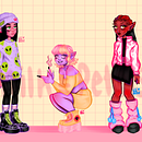 Glitterfangz. Een project van Ontwerp van personages, Digitale tekening, Digitale illustratie y Traditionele illustratie van Yasmine Andral Colon - 08.01.2026