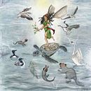 "La femme tombée du ciel", conte anashinabé. Projekt z dziedziny Projektowanie postaci, Ilustracje dla dzieci,  R, sunek, Grafika ed, torska, Trad, c, jna ilustracja, Narracja, Stor, board, Pisanie, Beletr, st, ka i Literatura dziecięca użytkownika p_m_guinchard - 11.01.2026