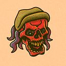 Punk Rock Skulls. Ilustração digital, Desenho, e Desenho de tatuagens projeto de Jeff Finley - 13.01.2026
