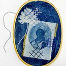 CYANOTYPE & EMBROIDERY. Arts, Crafts, DIY, Embroider, Fine Arts, Traditional illustration, Paper Craft, Printing, Textile Printing, and Textile Design project by Arvin OMBIKA - 01.14.2026