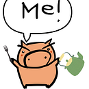 Pig in Christ . Een project van Digitale illustratie,  Tekening,  Creativiteit,  Schetsen y Ontwerp van personages van Claudia Liu - 14.01.2026