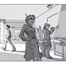 The museum scene  . % riecat_ac tarafından hazırlanan Güzel sanatlar, Eskiz çizimi, Çizim, Kalem Çizimi, Şekil Çizimi, Sanatsal Çizim, Geleneksel illüstras, Ve on projesi - 01.17.2026