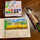 A winter walk in Camprodon, Spain. Un projet de Illustration architecturale, Aquarelle , et Carnet de croquis de Linn Leigland - 20.01.2026