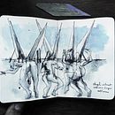 architettura e angeli di risalita. Un progetto di Disegno, Pittura, Pittura ad acquerello, Sketchbook, Architettura, Disegno artistico, Illustrazione architettonica e Pittura gouache di Claudio Patanè - 24.01.2026