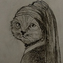 The Cat with a Pearl Earring: A Feline Twist on a Masterpiece . % Yunus Emre Köse tarafından hazırlanan Gerçekçi Çizim, Kalem Çizimi, Ve Portre Çizimi projesi - 01.27.2026