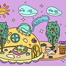 kawaii world design into a coloring pages . Design de personagens, Ilustração digital, e Mangá projeto de MiamMiam Wang - 28.01.2026