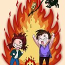 Jeter de l'huile sur le feu. Un progetto di Illustrazione digitale di la_main - 31.01.2026