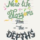 From the Depths, New Life Blossoms . Scrisori, Ilustrație digitală, Ilustrație vectorială, Ilustrație botanică și Digital Lettering de Jeremy Nguyen - 01.31.2026