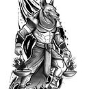 Blackwork Anubis. Un progetto di Illustrazione digitale e Design di tatuaggi di jadeosner - 09.02.2026