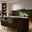 Emerald Kitchen. Een project van 3D,  Creativiteit, Stor, telling e Interieurontwerp van Shashank Shriyan - 11.02.2026