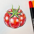 How To Draw A Tomato Using Acrylic Paint Markers  . Ilustrasi tradisional, Menggambar, Seni, Kerajinan, Seni Rupa, Dan Lukisan proyek oleh Bianca Bosso - 02.12.2026