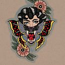 Final project piece American Traditional Tattoo Ein Projekt aus dem Bereich Digitale Illustration, Zeichnung und Tattoodesign von Aoife - 17.02.2026