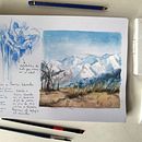 Excursión Sierra Nevada . Traditional illustration, Architectural Illustration, Watercolor Painting, and Sketchbook project by Clara Cortacans Maroto - 02.18.2026