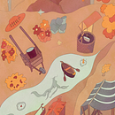 Elementos temáticos con paleta otoñal. Un progetto di Graphic design, Illustrazione tradizionale, Illustrazione digitale e Illustrazione vettoriale di Osiris Berbesia - 25.02.2026