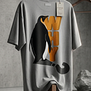 T-shirt Design Nihilist Penguin. Projekt z dziedziny Ilustracja c, frowa,  R, sunek, Projektowanie mod, Projektowanie graficzne, Trad, c, jna ilustracja, T i pografia użytkownika Özgür Okuyucu - 08.03.2026
